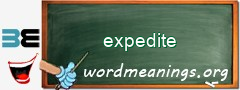 WordMeaning blackboard for expedite